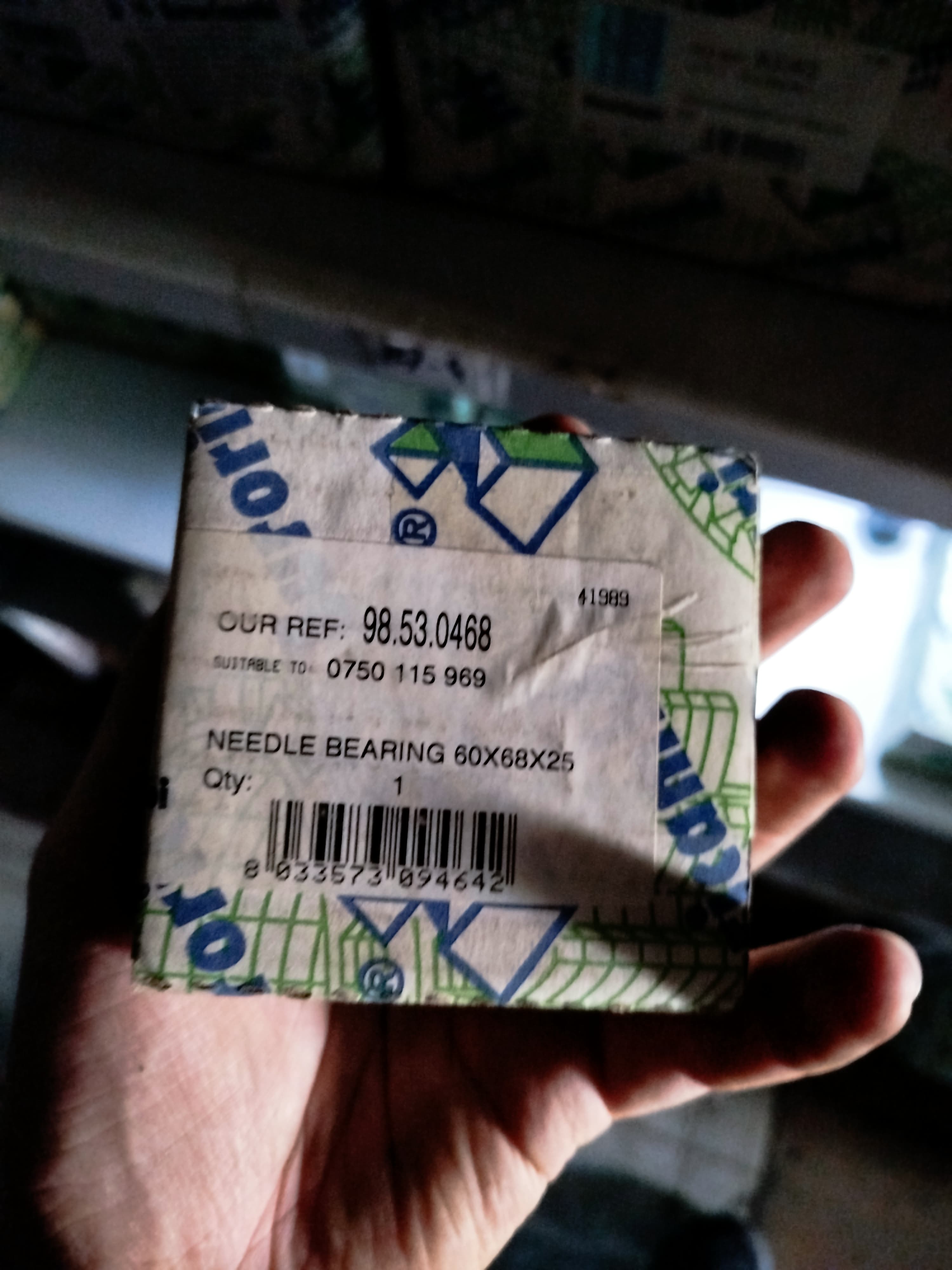 Euroricambi Подшипник игольчатый КПП 60x68x25 замена для 0750115969 (0750 115 969)