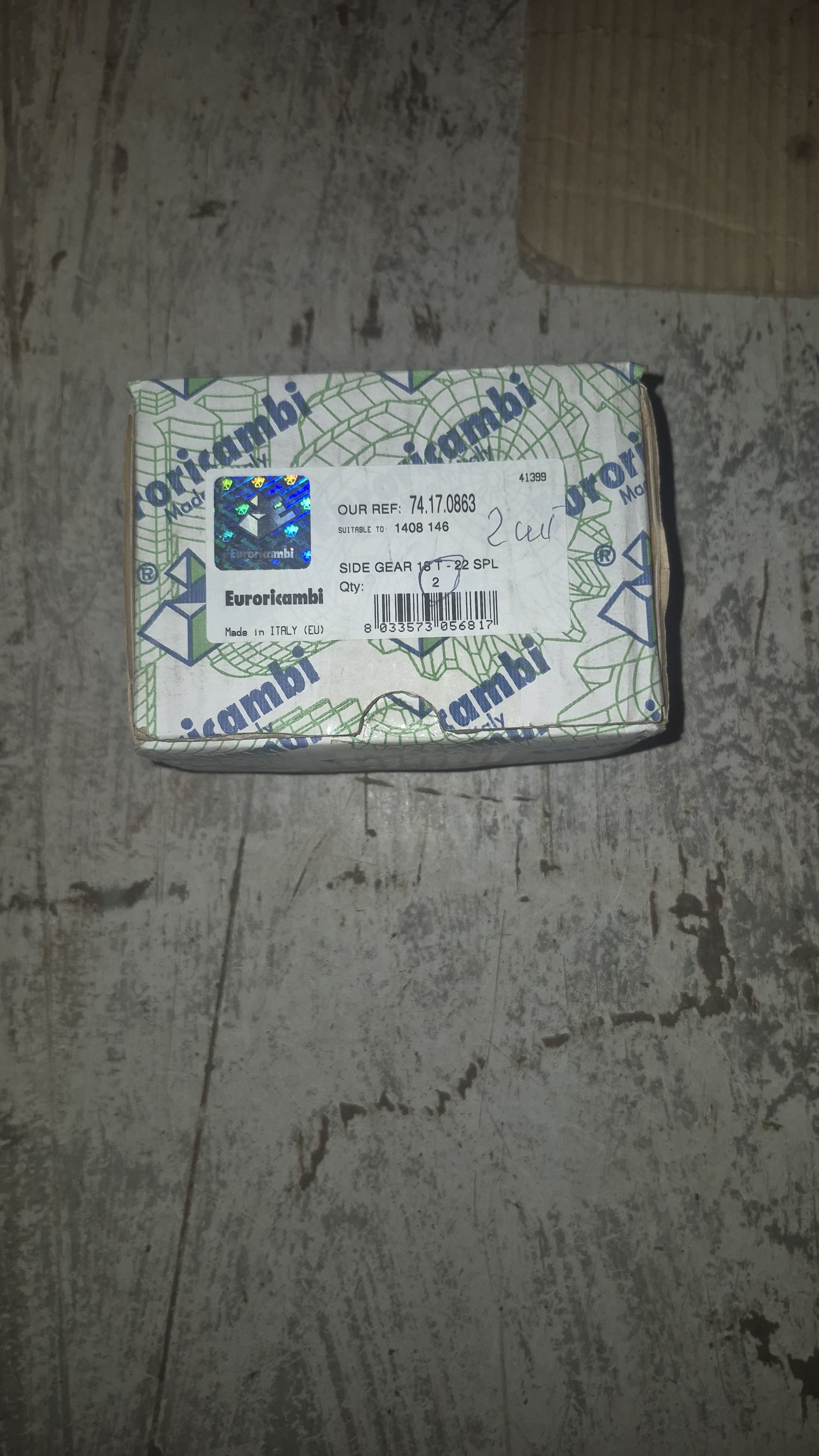 Euroricambi Шестерня полуосевая 18 зуб.22 шлица RP835 RBP835/836