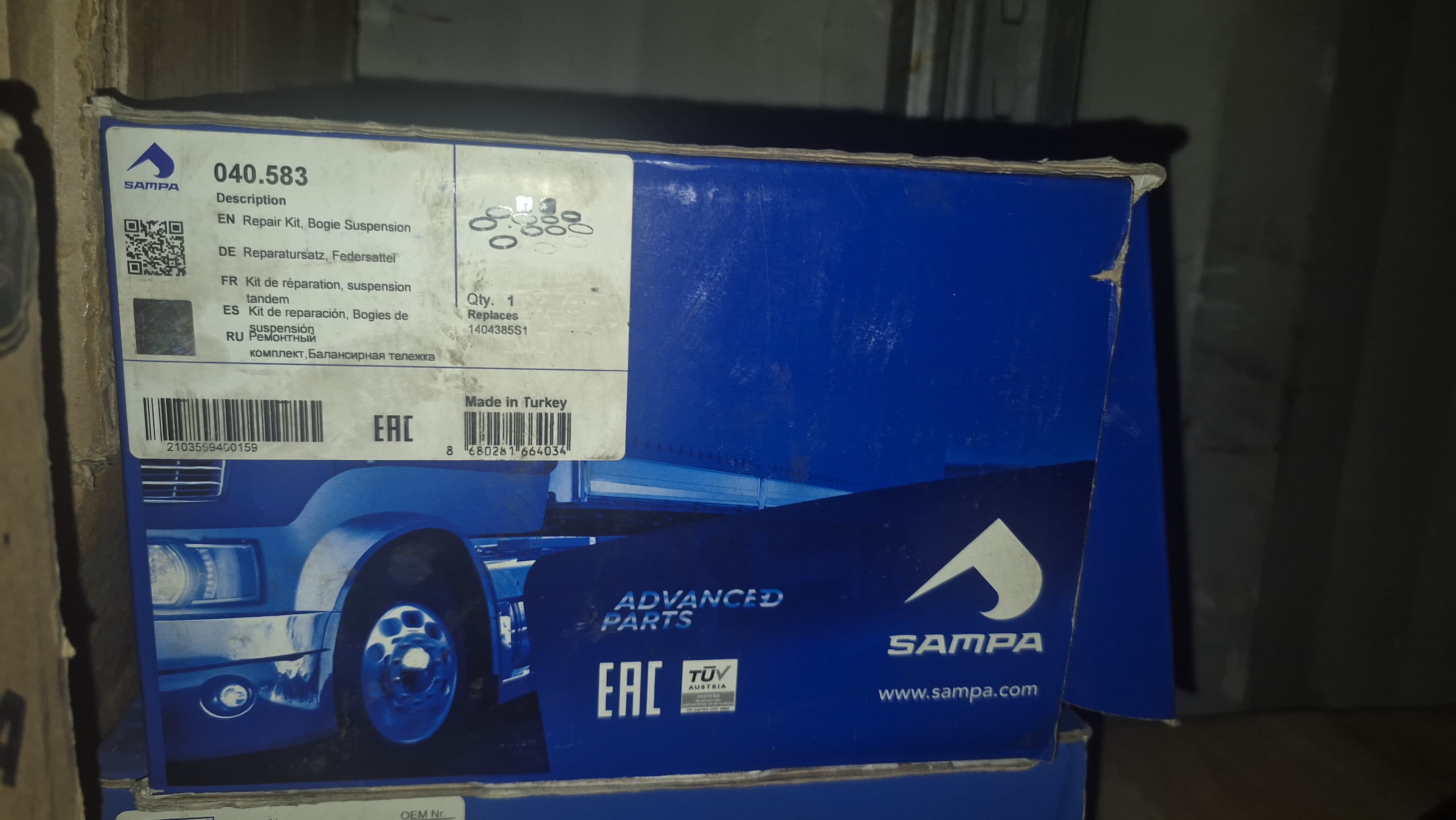 Sampa Комплект подшипника, сплошной торсион SCANIA